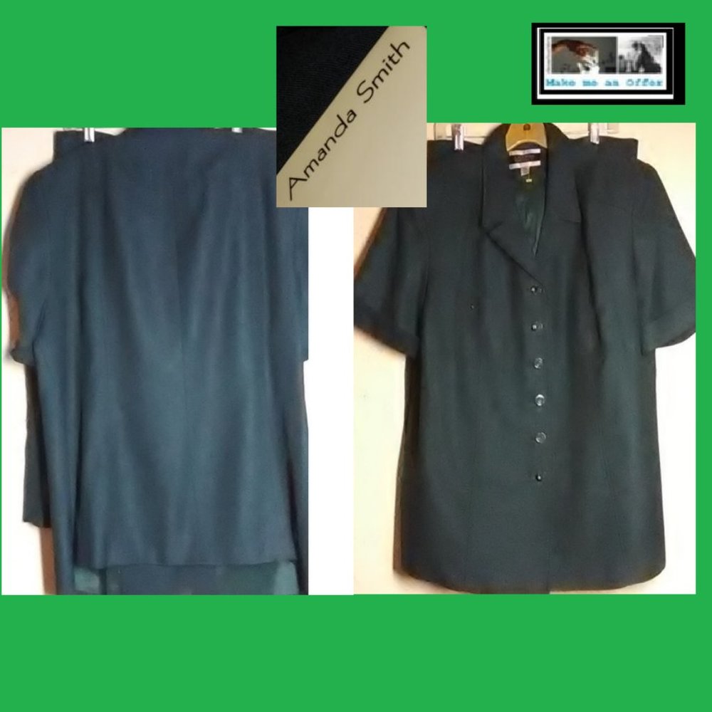 Amanda Smith 11 Like New Dk Green Skirt Suit Size - Picture 1 of 6